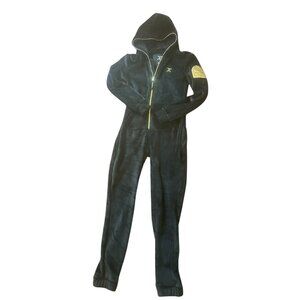 Black One Piece Alps Soft Fitted Velvet Jumpsuit